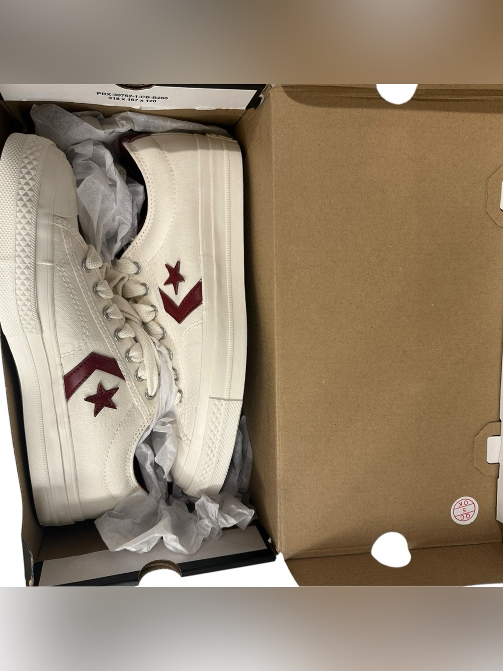 Converse Star Player 76 Egret & Park Red Shoes Size Men’s 8.5/ 10 Women’s NWT - Picture 10 of 15